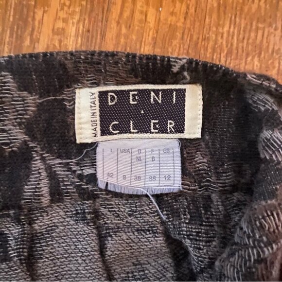 Vintage Italian Deni Cler Elegant Floral Skirt in Dull Brown and Gray - Picture 3 of 5